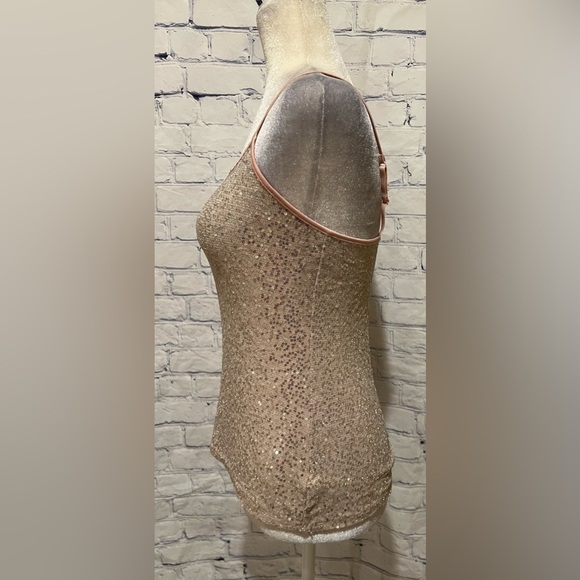 Express Pink Glitter Sequin Tank Top With Adjustable Straps Size Small - Picture 4 of 8